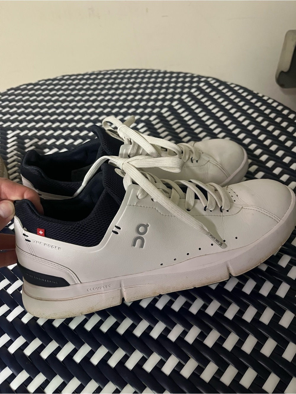 On Running The Roger White and Navy Low-Top Sneakers